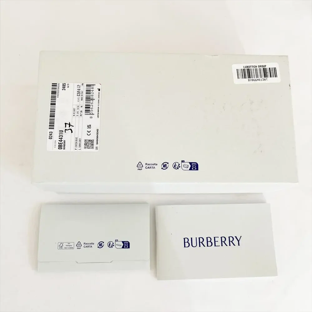 BURBERRY Blue Logo Print Square Acetate Sunglasses Unisex NWT - Picture 9 of 11